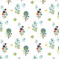 Enchanting Seamless Pattern with Colorful Floral Elements vector