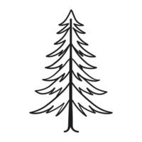 Line art pine tree icon style vector