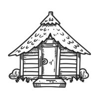 The hut hand drawn doodle art line art vector