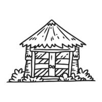 The hut hand drawn doodle art line art vector
