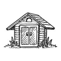 The hut hand drawn doodle art line art vector