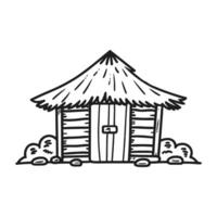 The hut hand drawn doodle art line art vector