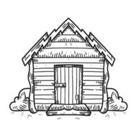 The hut hand drawn doodle art line art vector