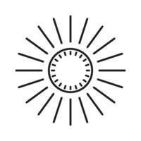 Line art sun design icon style vector