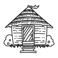 The hut hand drawn doodle art line art vector