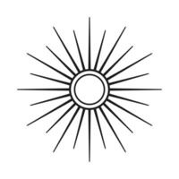 Line art sun design icon style vector
