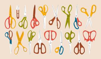 Set of open and closed scissors vector