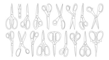 Scissors outline icon vector