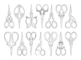 Scissors outline icon vector