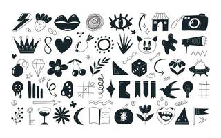 Collection of retro groove elements vector