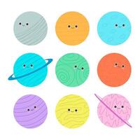 Collection of planets vector