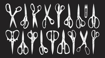 Scissors outline icon vector