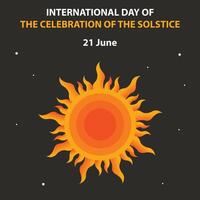 ilustración gráfico de el del sol ligero ardiente en el cielo, Perfecto para internacional día, celebracion de el solsticio, celebrar, saludo tarjeta, etc. vector