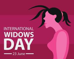 illustration graphic of a widow is pensive, perfect for international day, international widows day, celebrate, greeting card, etc. vector