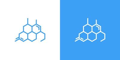 Molecule hexagon background chemistry science icon line vector