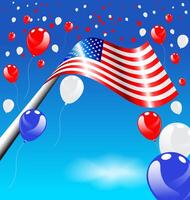 American Flag and balloons for Independence Day USA vector