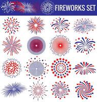 Beautiful Fireworks for Independence Day USA vector