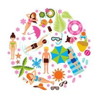 Summer holiday design set vector