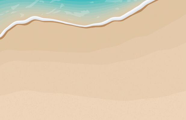 Soft waves with foam of blue ocean on the sandy summer beach.