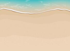 Soft waves with foam of blue ocean on the sandy summer beach. vector