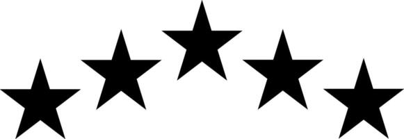 Five stars testimonial product rating flat black edgy icon for apps, UI, template and websites. Product Quality, Feedback, Customer review. review service, satisfaction. vector