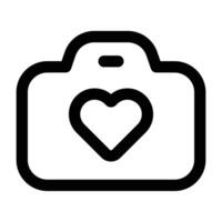 Simple Camera Love icon. The icon can be used for websites, print templates, presentation templates, illustrations, etc vector
