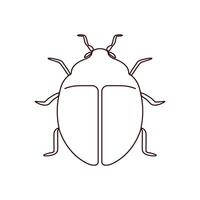 A bug icon on a white background elegance single line art vector