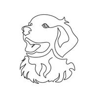 Angry dog continuous line drawing element isolated illustration of pet animal form in trendy outline artwork vector