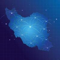 Iran map vecto internet network vector