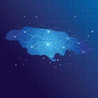Jamaica map vecto internet network vector