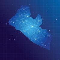 Liberia map vecto internet network vector