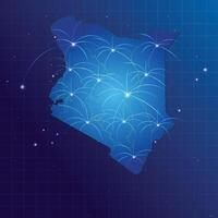 Kenya map vecto internet network vector