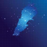 Líbano mapa vecto Internet red vector