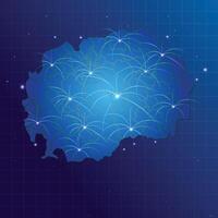 Macedonia map vecto internet network vector
