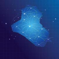 Iraq map vecto internet network vector