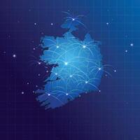 Ireland map vecto internet network vector