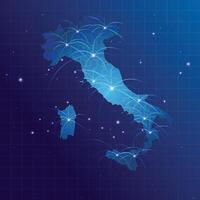 Italy map vecto internet network vector