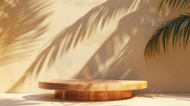 geometric podium product mockup with summer theme. background photo