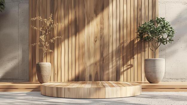 geometric podium product mockup with summer theme. background photo