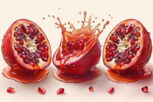 pomegranate with splash professional advertising food photography photo