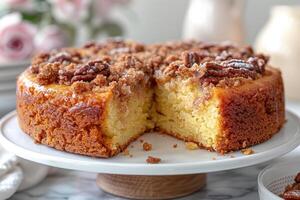 Various crumble cake professional advertising food photography photo