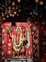lord hanuman hold mountain on hand. hindu religion image photo
