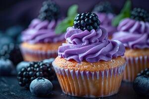 Desserts for all color of purple professional advertising food photography photo