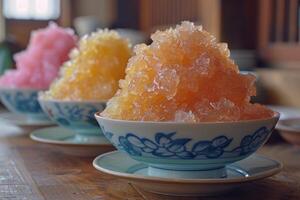 Various shaved ice dessert summer treat professional advertising food photography photo