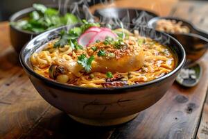 auténtico tailandés Khao asique curry sopa foto