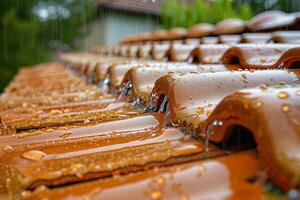 Rain on Tiled Roof photo