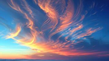 Beautiful multicolor cirrus clouds. photo