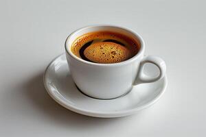 Black coffee on white background. photo