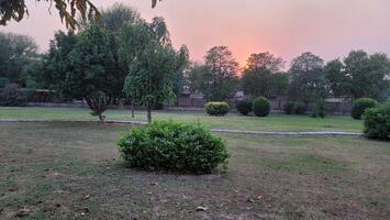 view of public park in a capital city Lahore, Pakistan on May 20, 2024. photo