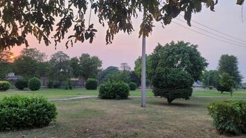 view of public park in a capital city Lahore, Pakistan on May 20, 2024. photo